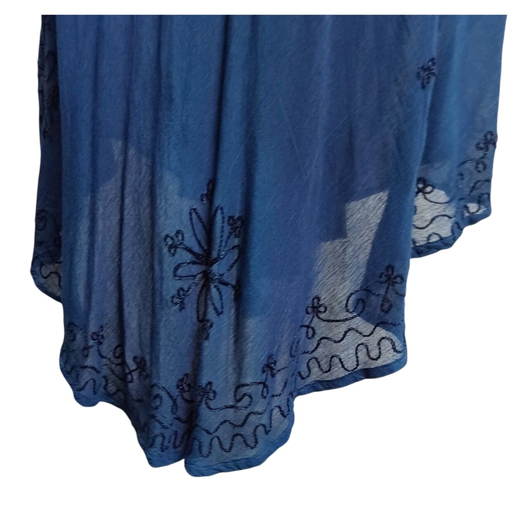 Jessica Taylor navy blue‎ lace up lightweight boho dress size 1X - Picture 4 of 6